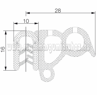 Kombinált profil 6012 PVC fekete 1-2,5 mm