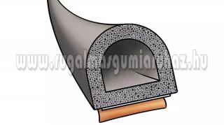 Öntapadós habosított EPDM D-profil 17x21 mm