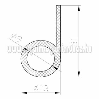 P-profil 047 lyukas 12x8x32 mm