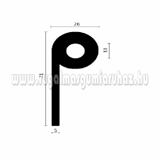 P-profil lyukas 71x26x13 mm