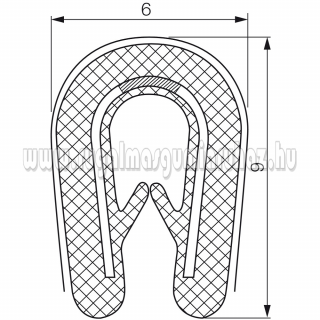 PVC élvédő profil 5901 0,8-1 mm fekete