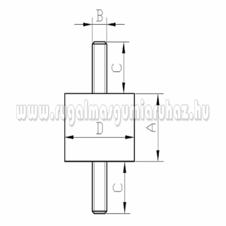 Rezgéscsillapító gumibak 40/20-1 M8