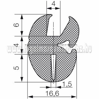 Szélvédő profil 5004 4x1,2x15 mm