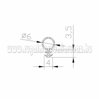Szilikon nyílászáróprofil, fehér 6 mm