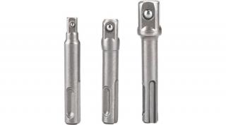 Extol Premium dugókulcs adapter készlet 3db-os; 1/4" - 3/8" - 1/2", befogás: SDS Plus, Cr.V.  (8819695)