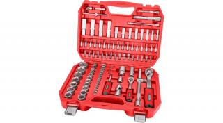 Extol Premium dugókulcs klt., CV., racsnis 45fog ; 1/4" és 1/2", 94db, 4-32mm, 32db bit, gyertyakulcs 16;21 (8818337)