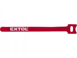 Extol Premium kábelkötegelő 12,0×200mm 30db, tépőzáras, többször használható (oldható), piros, nylon (8856292)