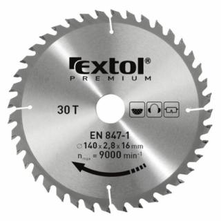 EXTOL PREMIUM körfűrészlap, keményfémlapkás, 125×22,2mm(lyuk átm), T24; 2,6mm lapkaszélesség, max. 10000 ford/perc (8803206)