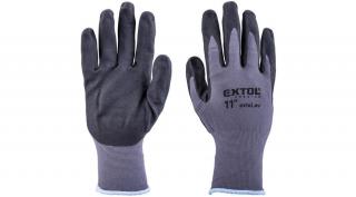Extol Premium kötött kesztyű nylon-Spandex, varrat nélküli, méret: 11` nitrilbe mártott teny. és ujjhegy, gumírozott mandzsetta (8856683)