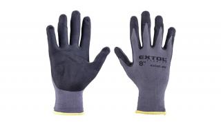 Extol Premium kötött kesztyű nylon-Spandex, varrat nélküli, méret: 8` nitrilbe mártott teny. és ujjhegy, gumírozott mandzsetta (8856680)