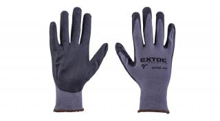 Extol Premium kötött kesztyű nylon-Spandex, varrat nélküli, méret: 9` nitrilbe mártott teny. és ujjhegy, gumírozott mandzsetta (8856681)