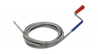 Extol Premium lefolyócső tisztító, 5m, 6mm átmérő, kézi tekerővel, tisztító körömmel, (1,9mm drótból sodorva) (8859014)