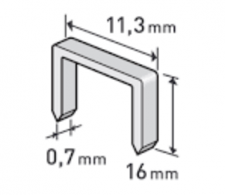 EXTOL PREMIUM tűzőgépkapocs (11,3×0,52×0,7); 16mm, 1000db (8852505)