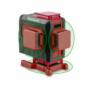 FORTUM automatikus lézeres vízszintező, ZÖLD, 3D (3×360°) pontosság: 0,2mm/1m, 1/4" és 5/8" menet (4780216)