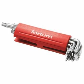 FORTUM torx kulcs klt. 9db, hosszú, T10-50, S2, 10db/cse; T10-T15-T20-T25-T27-T30-T40-T45-T50, műanyag  markolat FORTUM (4710300)