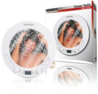 KÖNIG fürdőszobai rádiós óra tusolás, borotválkozás közben használható tükörrel