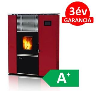 SENKO P-10 SLIM WATER+AIR MODERN vízteres pellet kályha (bordó színű 12 kW)