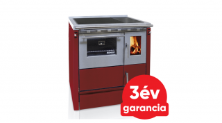 SENKO SG-75 (7,5 kW) vegyestüzelésű sparherd kazán beépített sütővel (bordó színű)