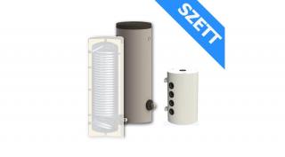 Sunsystem PSM 100 hűtési-fűtési puffer tartály és Sunsystem SWP N 200 indirekt HMV tartály megnövelt hőcserélővel