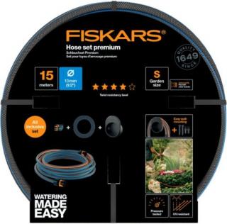 Fiskars Locsoló tömlő szett 15m tömlő tartóval - 1027678