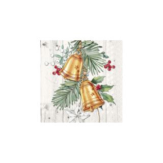 IHR CHRISTMAS BELL CREAM papírszalvéta csomag 33x33cm