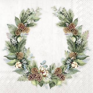 IHR papírszalvéta csomag 33x33cm COTTON WREATH krém