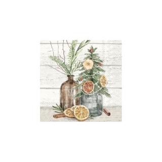 IHR papírszalvéta csomag 33x33cm SEASONAL DECO krém
