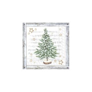 IHR papírszalvéta csomag 33x33cm WHITE XMAS TREE szürke