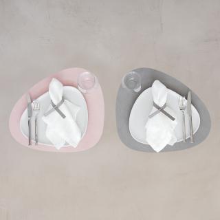 LIND DNA Double kétoldalú tányéralátét nagy ívelt, Nupo Rose-Nupo Light Grey