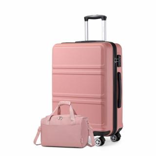 KONO K1871-1L+EA2321 28"-os 2 részes bőröndkészlet utazótáskával - pink