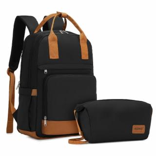 KONO Multi-Compartment Laptop Hátizsák – fekete-barna