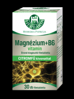 Herbária Magnézium + B6-vitamin citromfű kivonattal étrend-kiegészítő filmtabletta 30 db