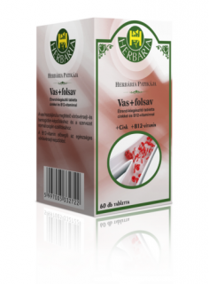 Herbária Vas+folsav étrend-kiegészítő tabletta cinkkel és B12-vitaminnal