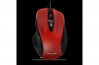 Advance Egér - SHAPE 6D (3200 DPI, 6 gomb, ergonomikus, piros)