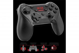 Advance Gamepad Vezeték Nélküli - GTA Gamepad (USB, 12 gomb, PC és PS3 kompatibilis, fekete-piros)