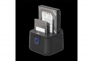 Advance HDD/SSD Dokkoló - DUALDOCK CLONE 2.5" / 3.5" (USB-A3.0 to 2xSATA, fekete)