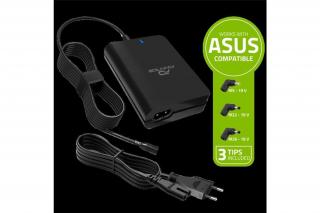 Advance Notebook töltő - Universal Charger for ASUS Laptops (90W, 4 csatlakozó, automata feszültség érzékelés, fekete)