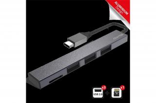 Advance USB Hub - XPAND SMART USB-C 2IN1 (USB-C to 3xUSB-A2.0+MicroSD/SDHC/SDXC, szürke)