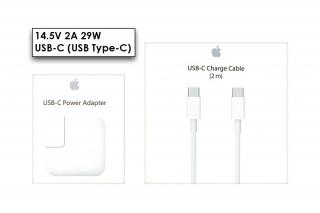 Apple MacBook 14.5V 2A 30W USB-C (Type-C) gyári új töltő + 2m USB-C kábel (A1540)