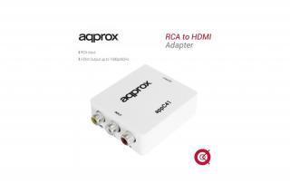 APPROX Átalakító - RCA to HDMI adapter (1080p / 60Hz, 720p / 60Hz)