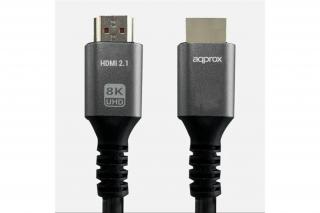 APPROX Kábel - HDMI 2.1 kábel apa/apa 1m (UHD 8K, 4K, FHD, aranyozott, HDR10, HDCP 2.2, Dolby TrueHD, ARC)