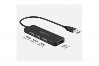 APPROX USB HUB - USB3.0 4in1 HUB (3db USB2.0, 1db USB3.0) Fekete