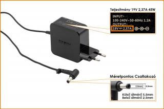 Asus 19V 2.37A 45W fali csatlakozós gyári új töltő, 5.5mm x 2.5mm (PA-1450-55, 0A001-00233600)