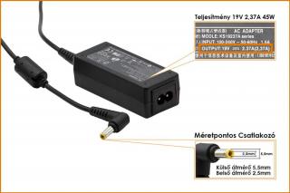 Asus 19V 2.37A 45W új helyettesítő töltő (ADP-45BW)