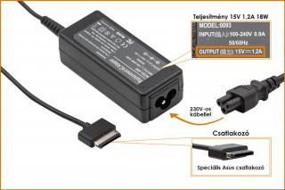 Asus EeePad Transformer TF101, TF201, SL101 15V 1200mA 18W helyettesítő új töltő