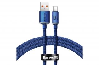 Baseus Crystal Shine Series USB-C kábel CAJY000403, 100W, 1.2m, kék