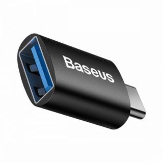 BASEUS INGENUITY adapter (USB aljzat - Type-C, USB / pendrive csatlakoztatás, OTG) FEKETE