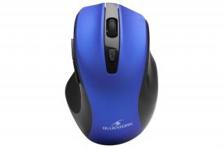 Bluestork Vezeték nélküli Egér - M-WL-OFF75-BLUE (Rechargeable, 1600 DPI, 6 gomb, optikai, kék)