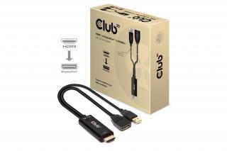 Club 3D Átalakító - CAC-1331 (HDMI 2.0 to DisplayPort 1.2 4K60Hz HDR M/F, USB-A táp, 25cm)