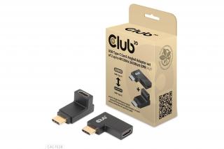 Club 3D Átalakító - CAC-1528 (USB-C Gen 2 to USB-C Gen 2, 90 fokos adapter, 10Gbps, 4k120Hz)